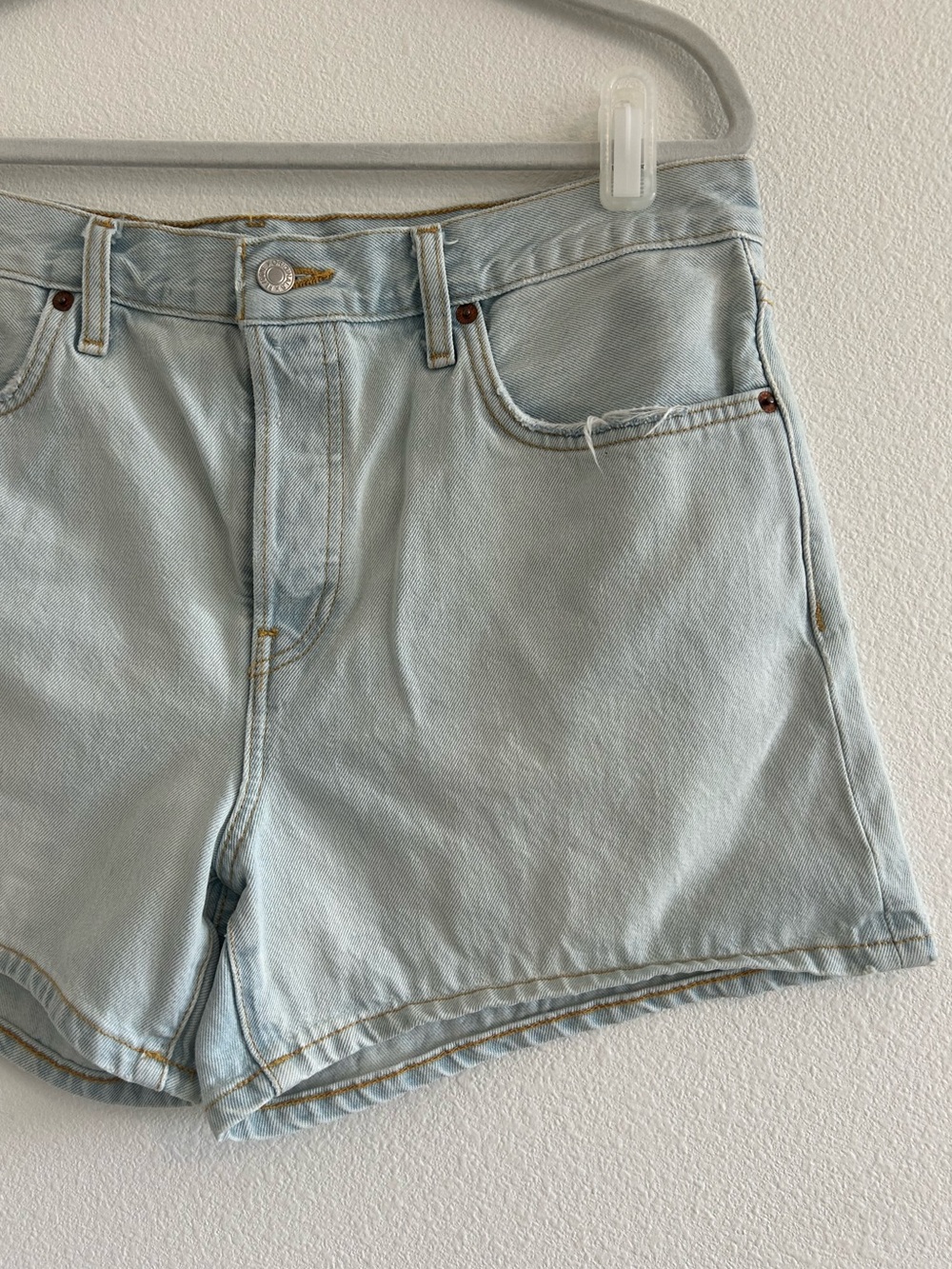 Re/Done Mid Rise Boy Shorts - Picture 3 of 9